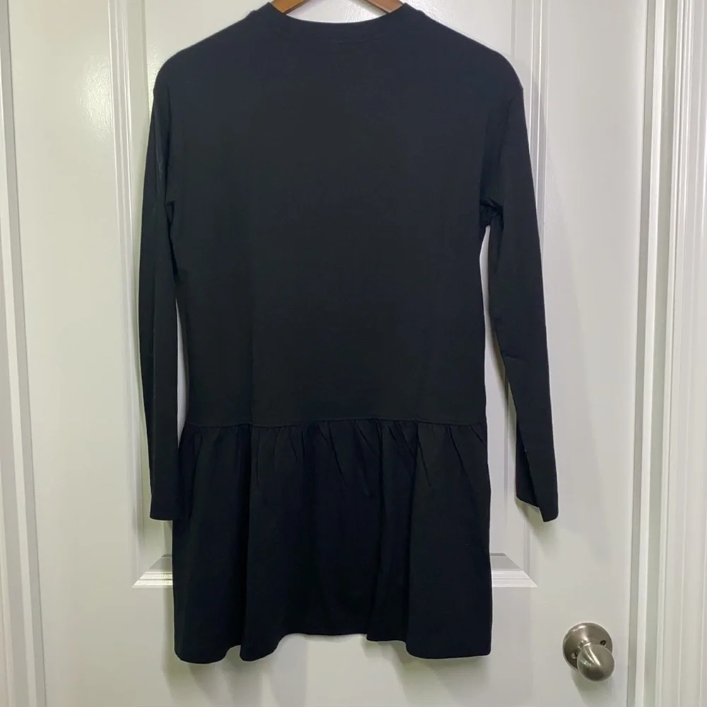 H&M -Black Long Sleeve Ruffle Dress size XXS NWT